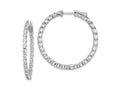 FJC Finejewelers 925 Sterling Silver Rhodium Plated CZ In and Out Hinged Hoop Earrings 36 x 36 mm