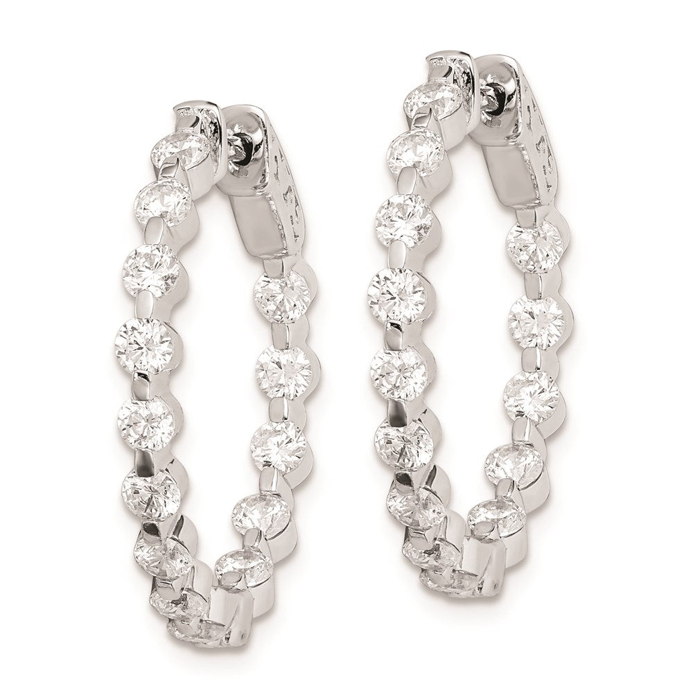 FJC Finejewelers 925 Sterling Silver Rhodium Plated CZ In and Out Hinged Hoop Earrings 26 x 25 mm