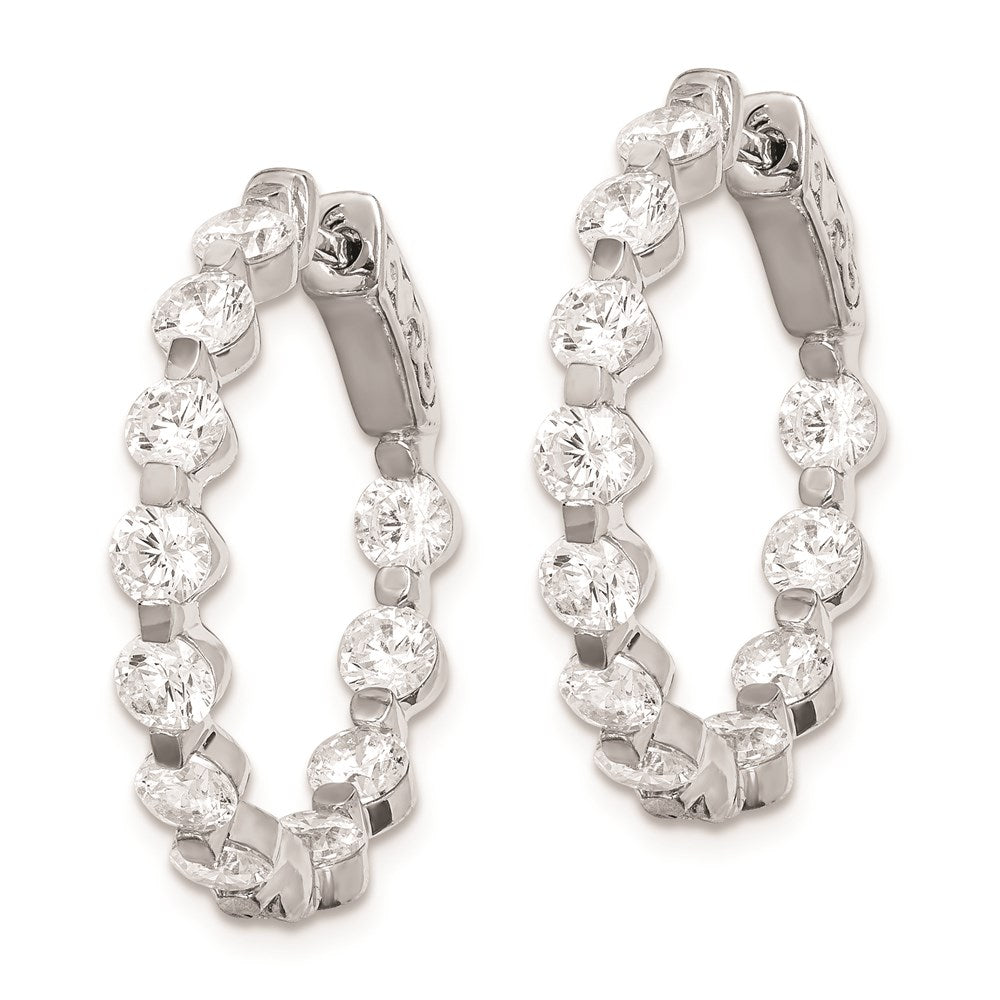 FJC Finejewelers 925 Sterling Silver Rhodium Plated CZ In and Out Hinged Hoop Earrings 25 x 24 mm