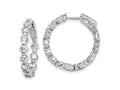 FJC Finejewelers 925 Sterling Silver Rhodium Plated CZ In and Out Hinged Hoop Earrings 25 x 24 mm