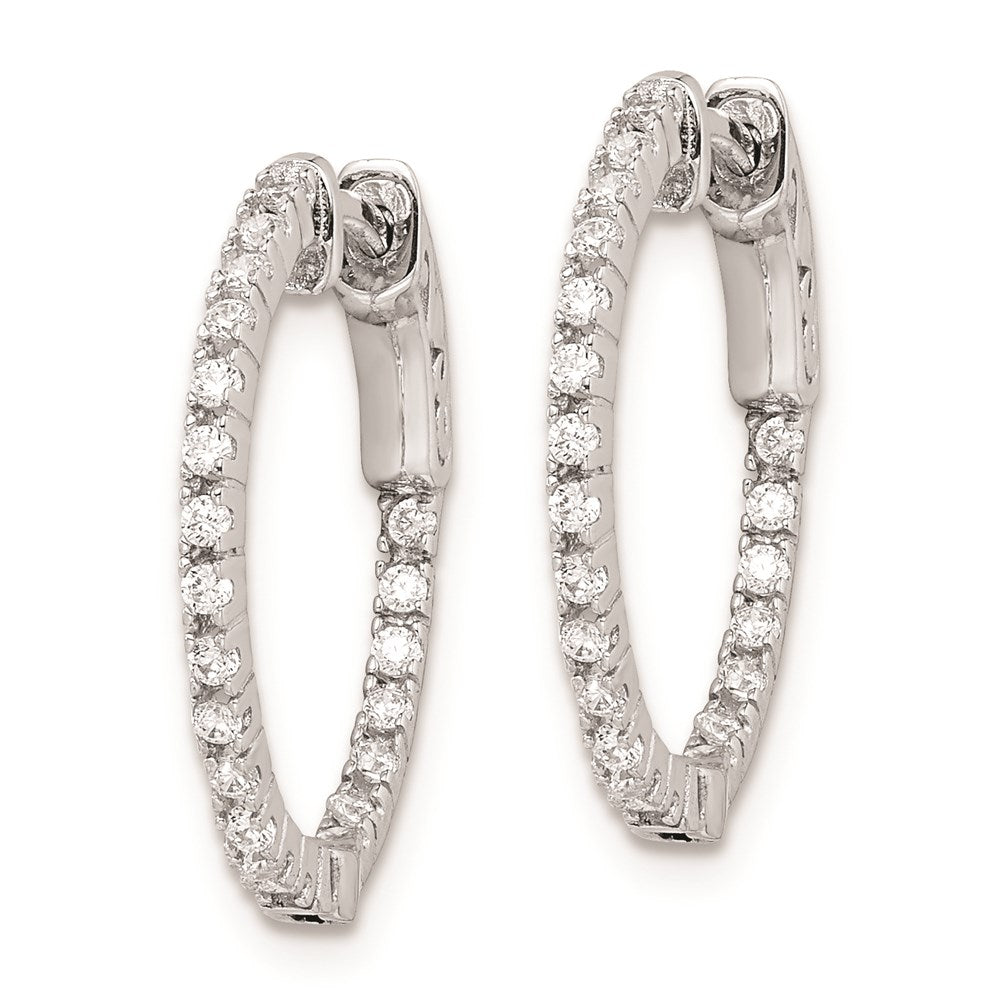 FJC Finejewelers 925 Sterling Silver Rhodium Plated CZ In and Out Hinged Hoop Earrings 18 x 19 mm