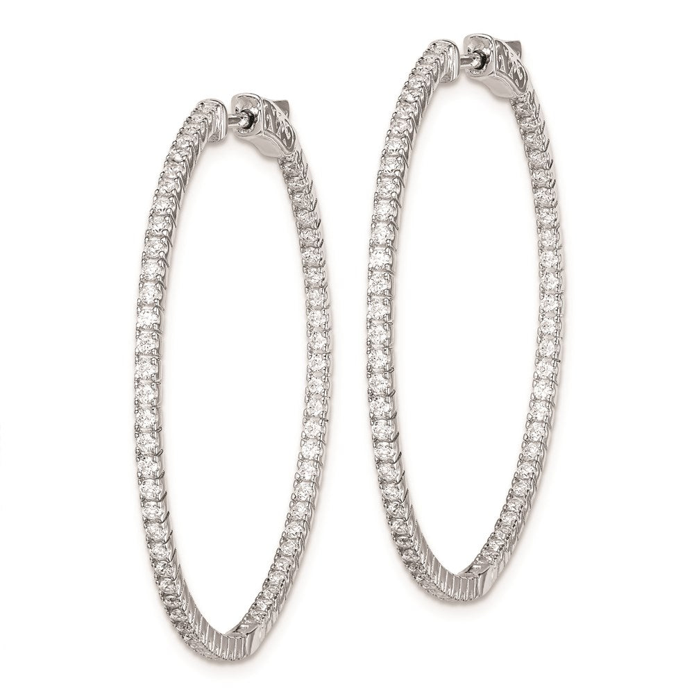 FJC Finejewelers 925 Sterling Silver Rhodium Plated CZ In and Out Hinged Hoop Earrings 38 x 39 mm