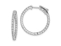 FJC Finejewelers 925 Sterling Silver Rhodium Plated CZ In and Out Hinged Hoop Earrings 23 x 23 mm