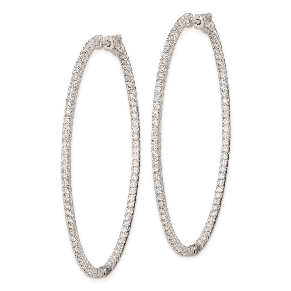FJC Finejewelers 925 Sterling Silver Rhodium Plated CZ Hinged Oval Hoop Earrings 55 x 46 mm