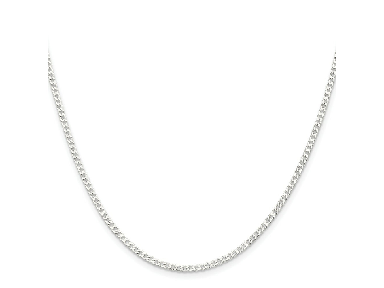 FJC Finejewelers 925 Sterling Silver Beveled Curb Chain 20 Inches x 2.3 mm