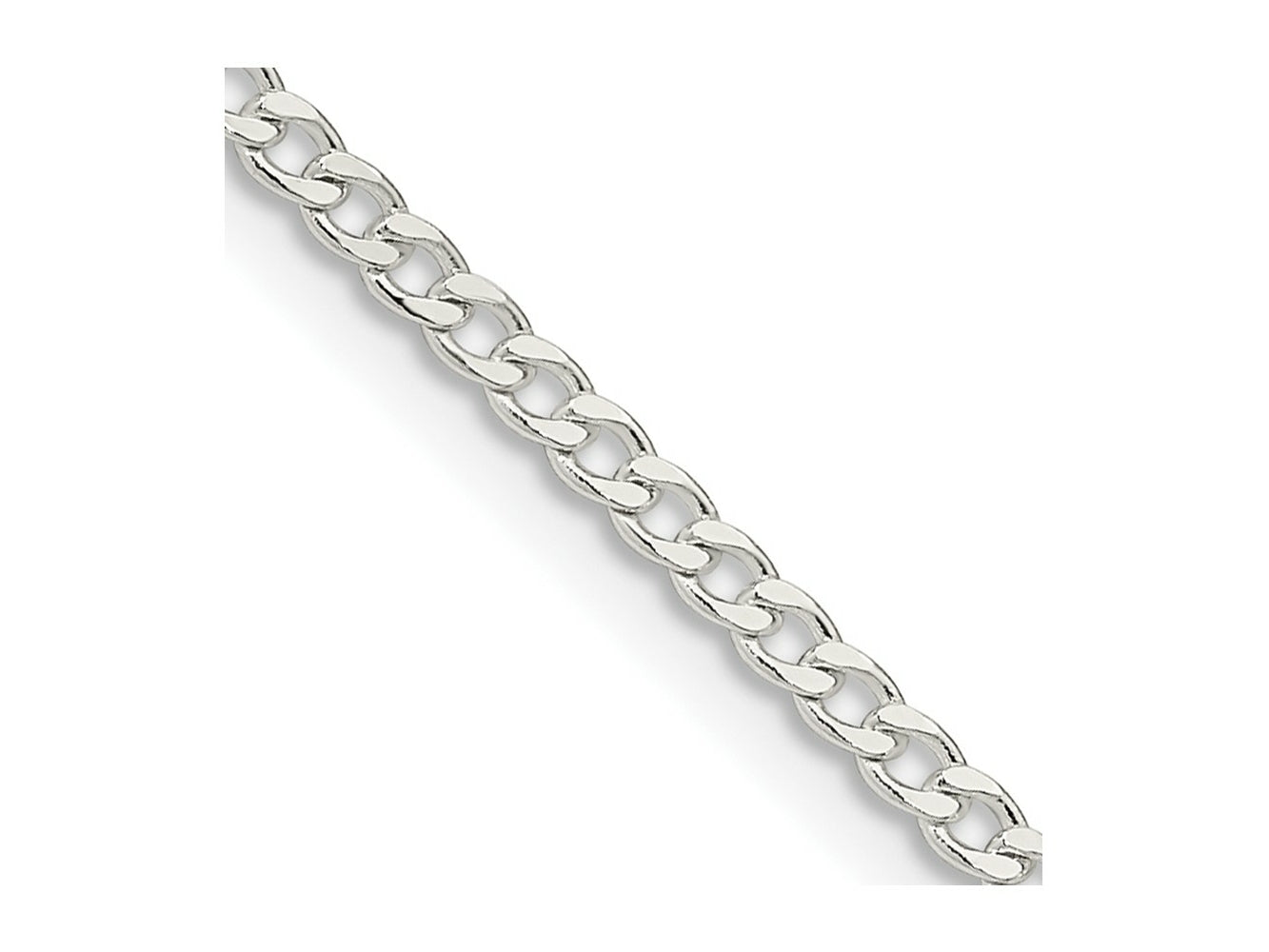 FJC Finejewelers 925 Sterling Silver Beveled Curb Bracelet Chain 7 Inches x 2.3 mm