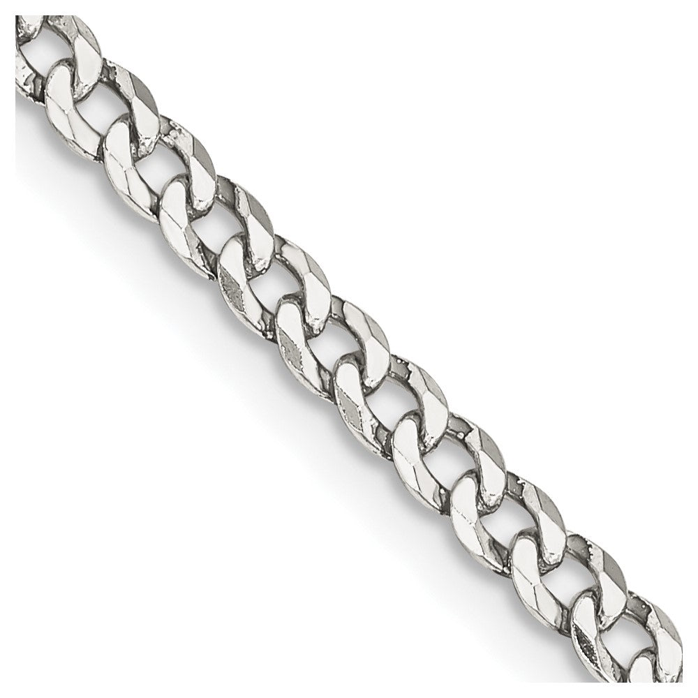 FJC Finejewelers 925 Sterling Silver Beveled Curb Chain 24 Inches x 3.2 mm