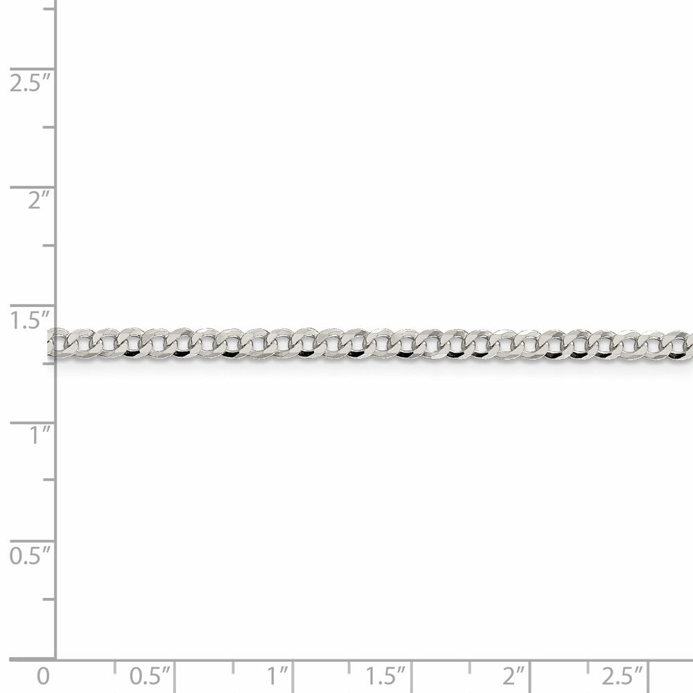 FJC Finejewelers 925 Sterling Silver Beveled Curb Bracelet Chain 7 Inches x 3.2 mm