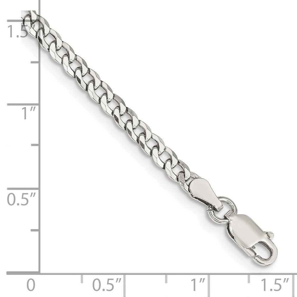 FJC Finejewelers 925 Sterling Silver Beveled Curb Bracelet Chain 8 Inches x 3.2 mm