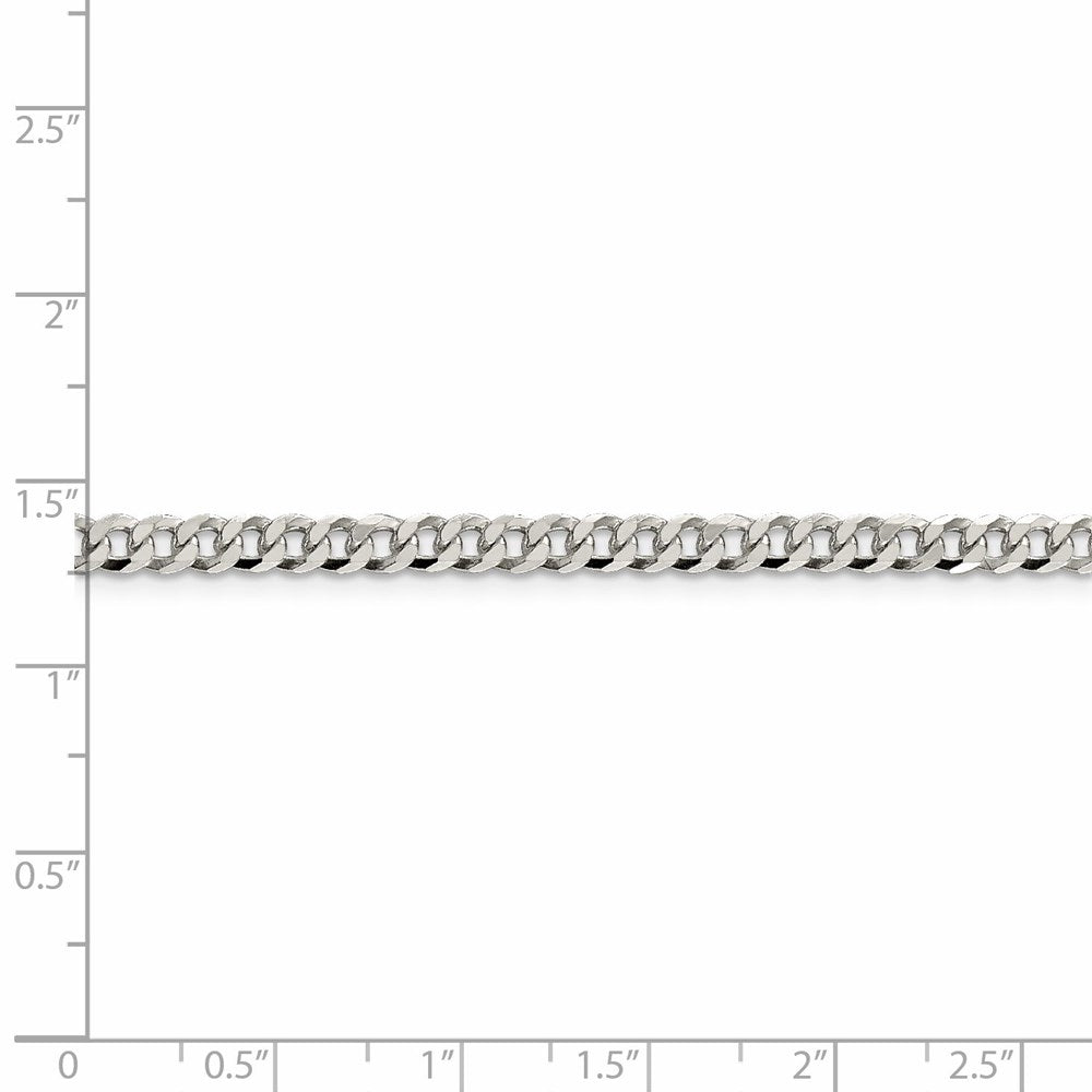 FJC Finejewelers 925 Sterling Silver Beveled Curb Bracelet Chain 7 Inches x 4 mm