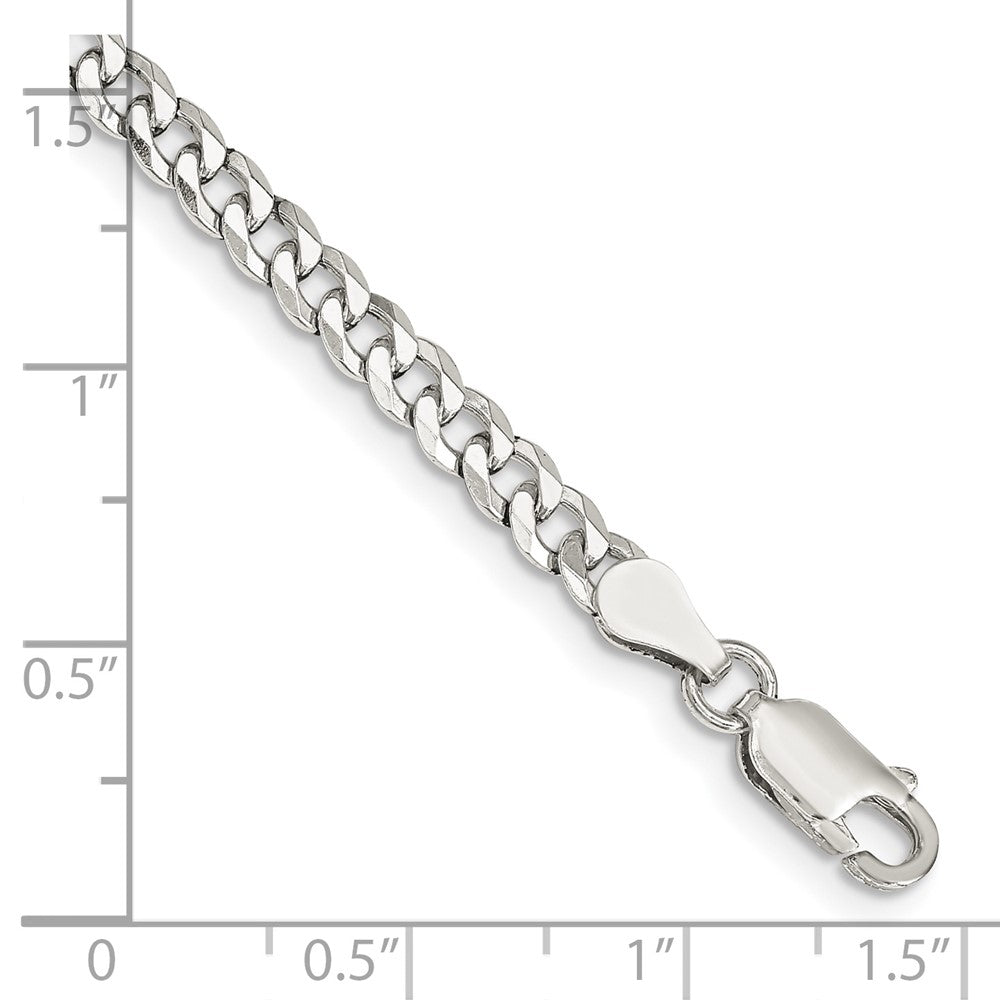 FJC Finejewelers 925 Sterling Silver Beveled Curb Bracelet Chain 8 Inches x 4 mm