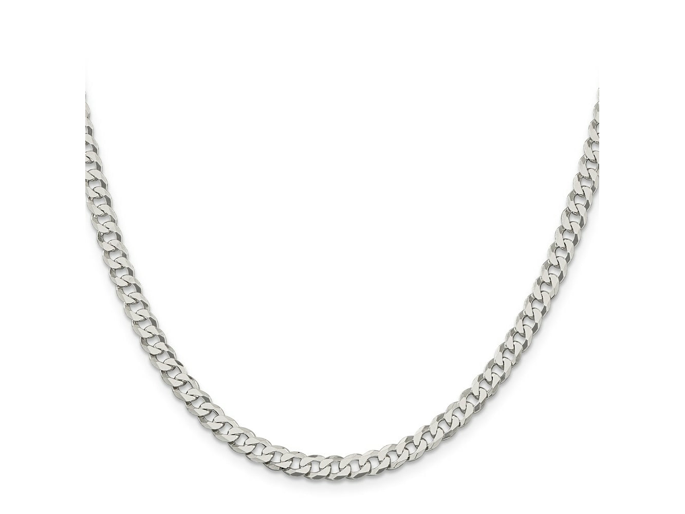 FJC Finejewelers 925 Sterling Silver Beveled Curb Chain 28 Inches x 5 mm