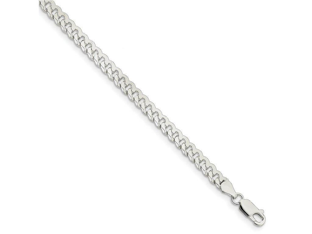 FJC Finejewelers 925 Sterling Silver Beveled Curb Bracelet Chain 7 Inches x 5 mm