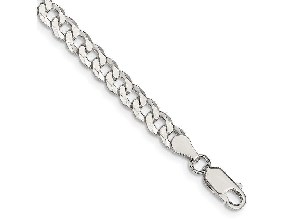 FJC Finejewelers 925 Sterling Silver Beveled Curb Bracelet Chain 8 Inches x 5 mm