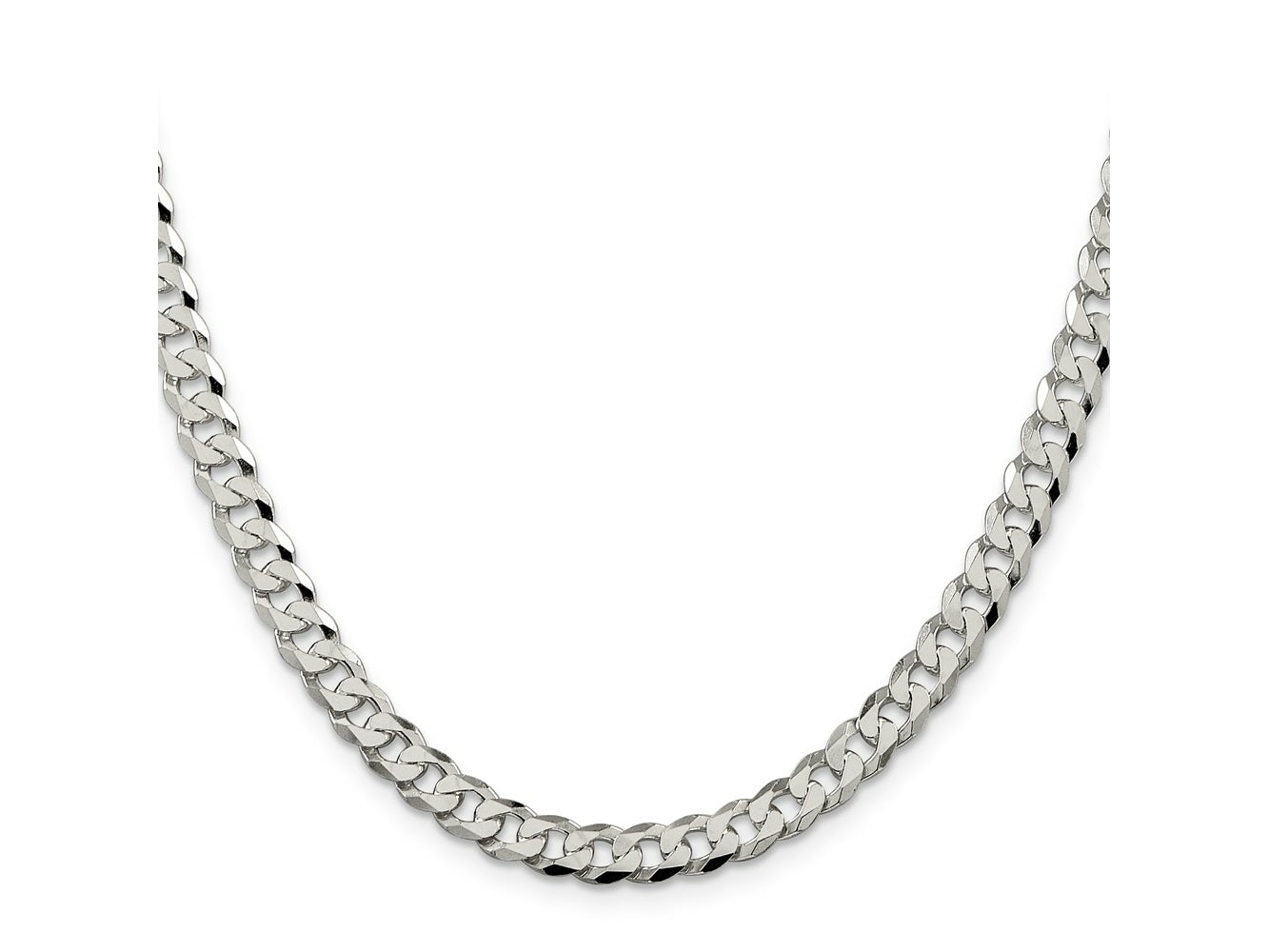 FJC Finejewelers 925 Sterling Silver Beveled Curb Chain 20 Inches x 6 mm
