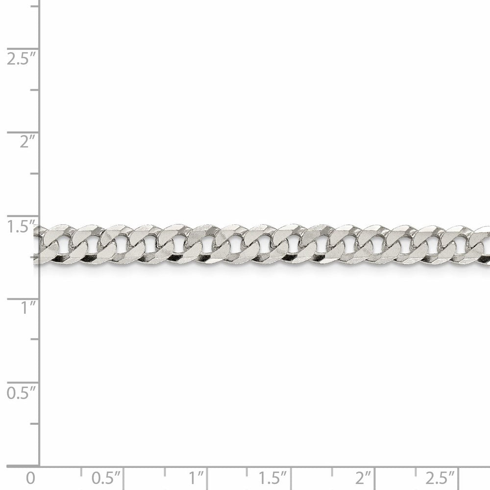 FJC Finejewelers 925 Sterling Silver Beveled Curb Chain 30 Inches x 6 mm