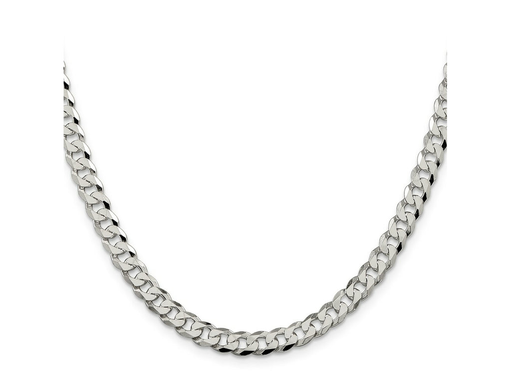 FJC Finejewelers 925 Sterling Silver Beveled Curb Chain 30 Inches x 6 mm