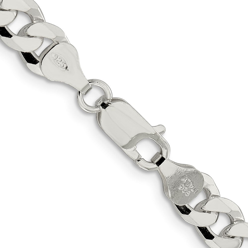 FJC Finejewelers 925 Sterling Silver Beveled Curb Chain 28 Inches x 7 mm