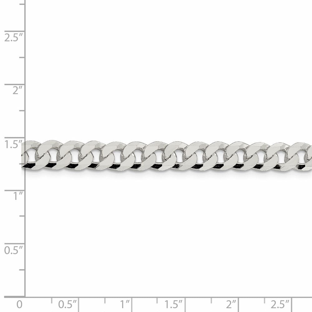 FJC Finejewelers 925 Sterling Silver Beveled Curb Chain 28 Inches x 7 mm