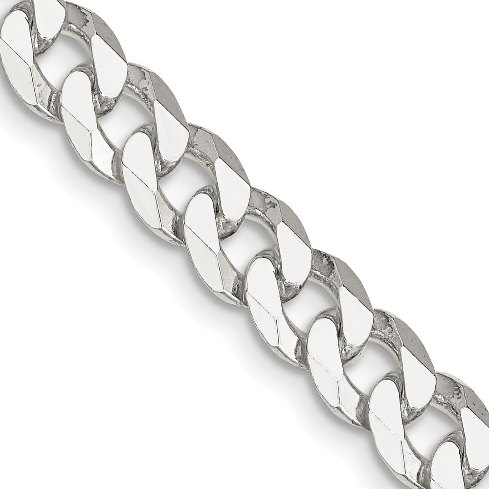 FJC Finejewelers 925 Sterling Silver Beveled Curb Chain 28 Inches x 7 mm