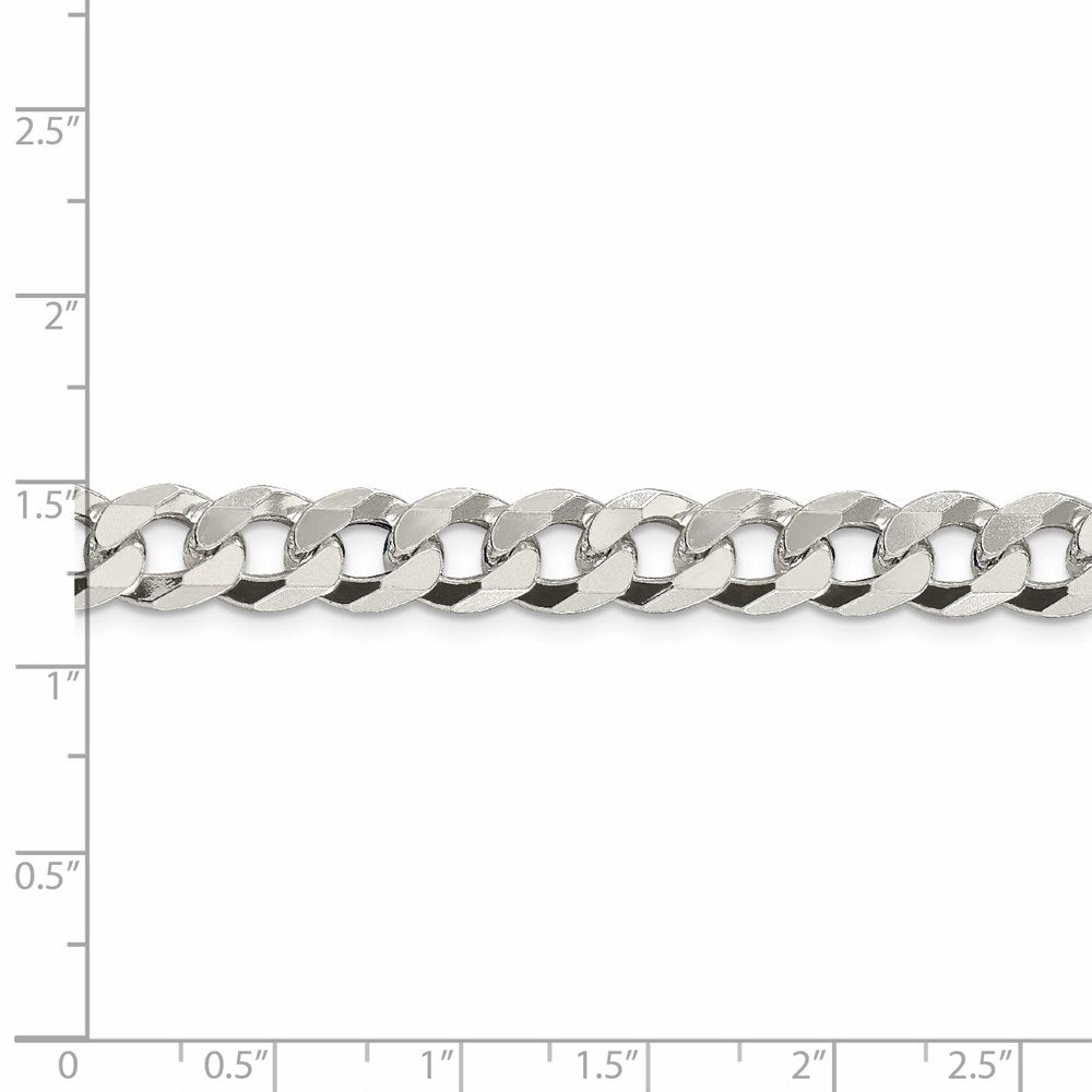 FJC Finejewelers 925 Sterling Silver Beveled Curb Bracelet Chain 9 Inches x 8.5 mm