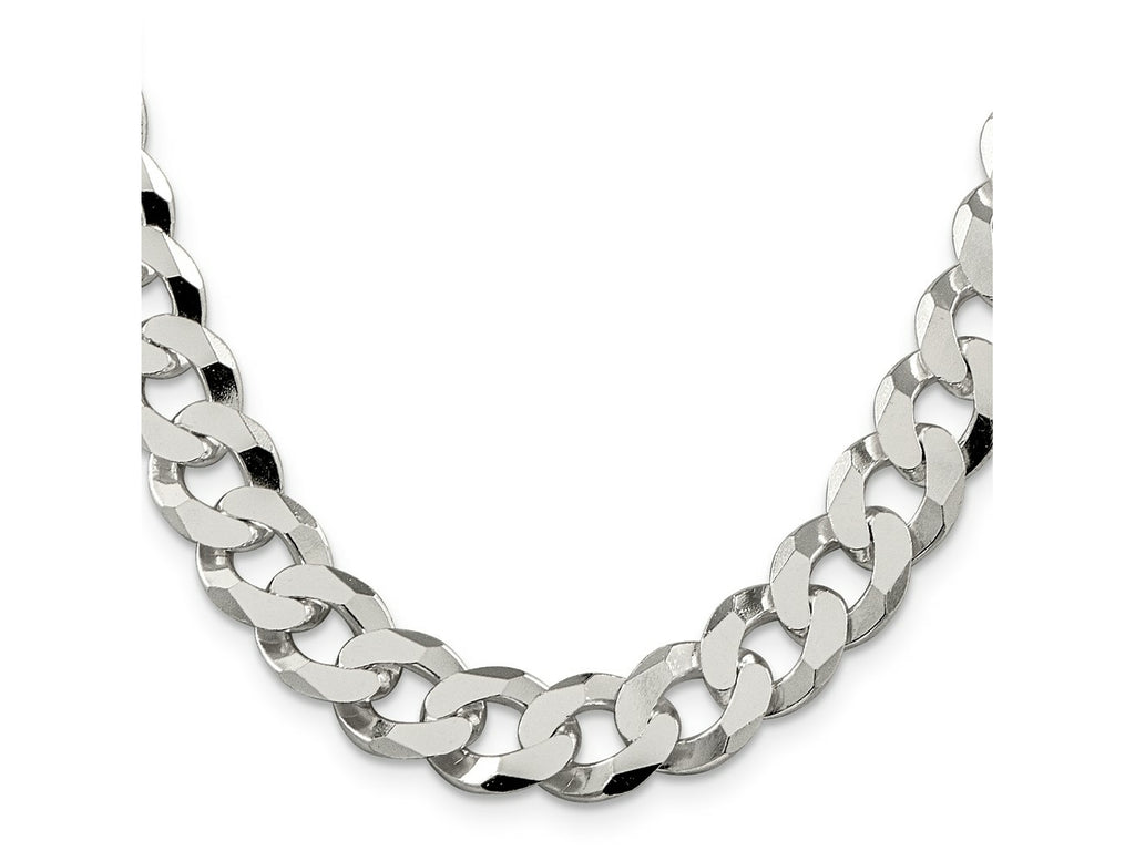 FJC Finejewelers 925 Sterling Silver Beveled Curb Chain 24 Inches x 12.3 mm