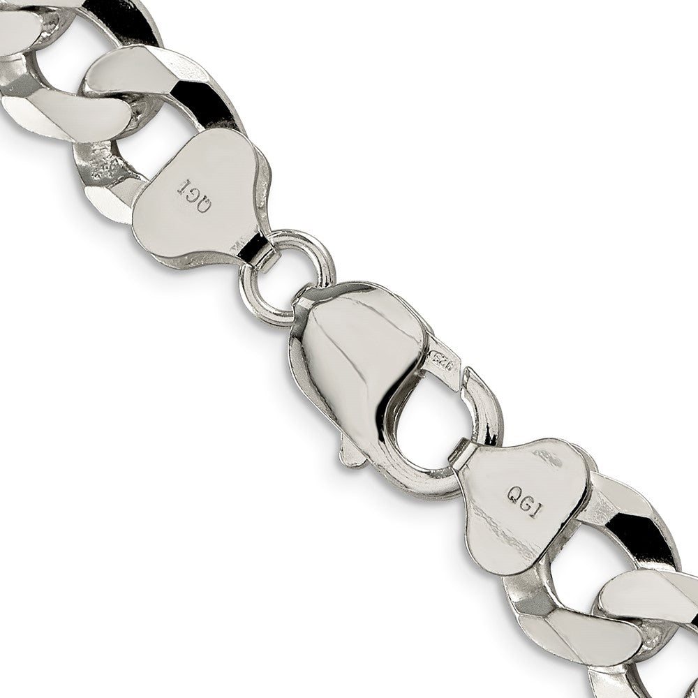 FJC Finejewelers 925 Sterling Silver Beveled Curb Bracelet Chain 9 Inches x 12.3 mm