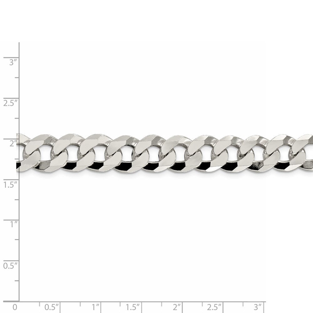 FJC Finejewelers 925 Sterling Silver Beveled Curb Bracelet Chain 9 Inches x 12.3 mm