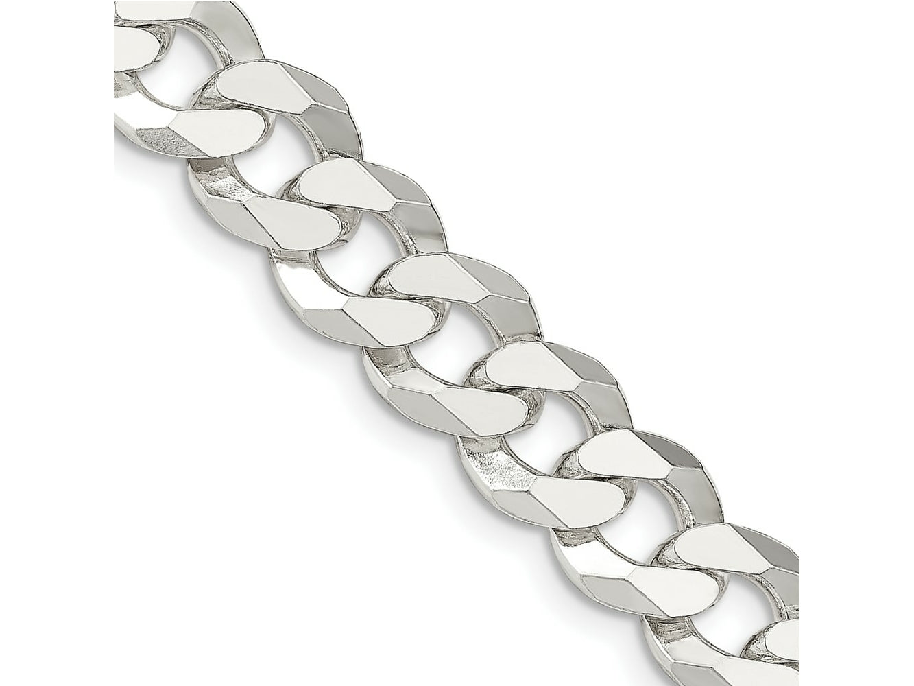 FJC Finejewelers 925 Sterling Silver Beveled Curb Bracelet Chain 9 Inches x 12.3 mm