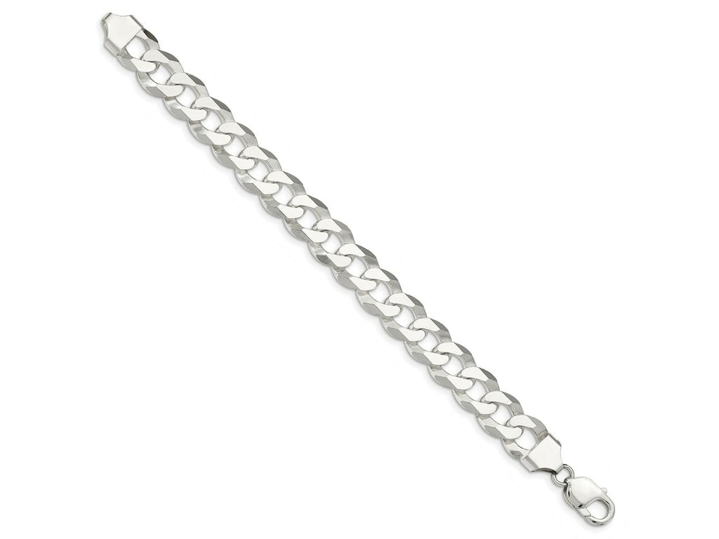 FJC Finejewelers 925 Sterling Silver Beveled Curb Bracelet Chain 8 Inches x 13 mm