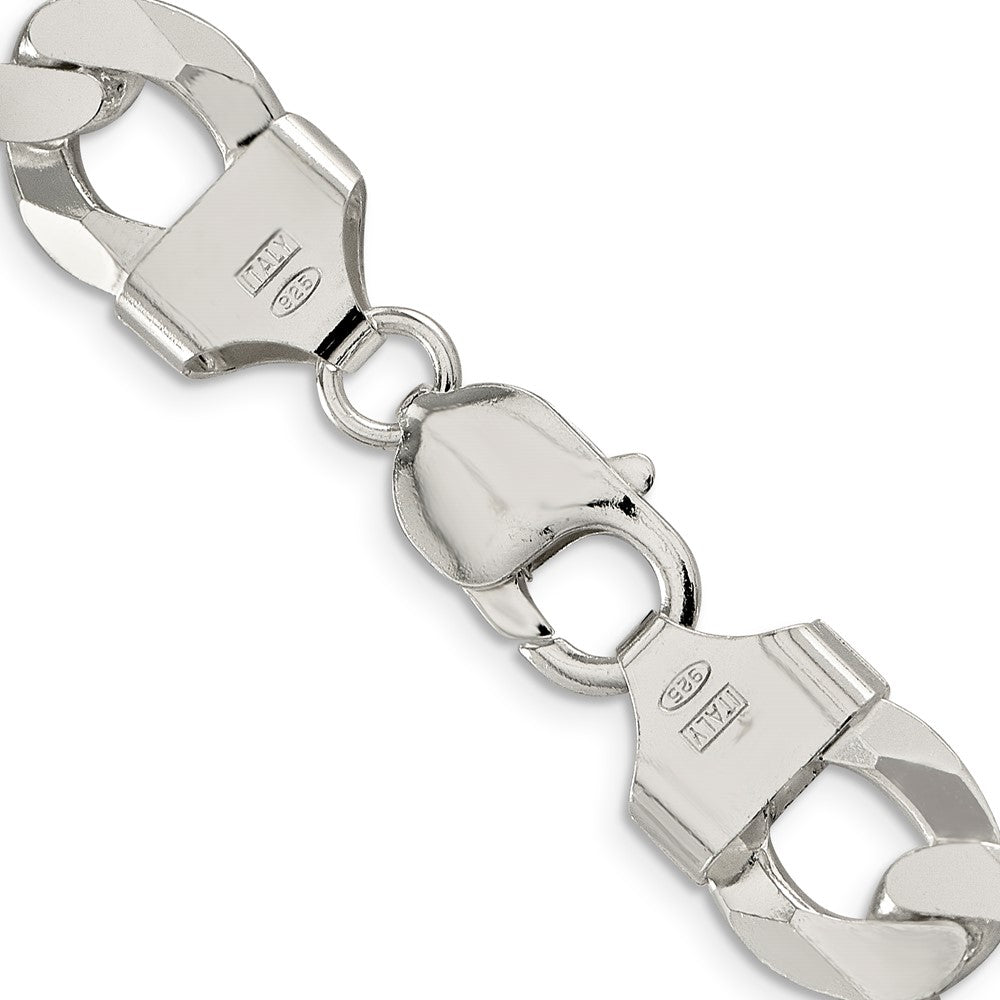 FJC Finejewelers 925 Sterling Silver Beveled Curb Bracelet Chain 9 Inches x 13 mm