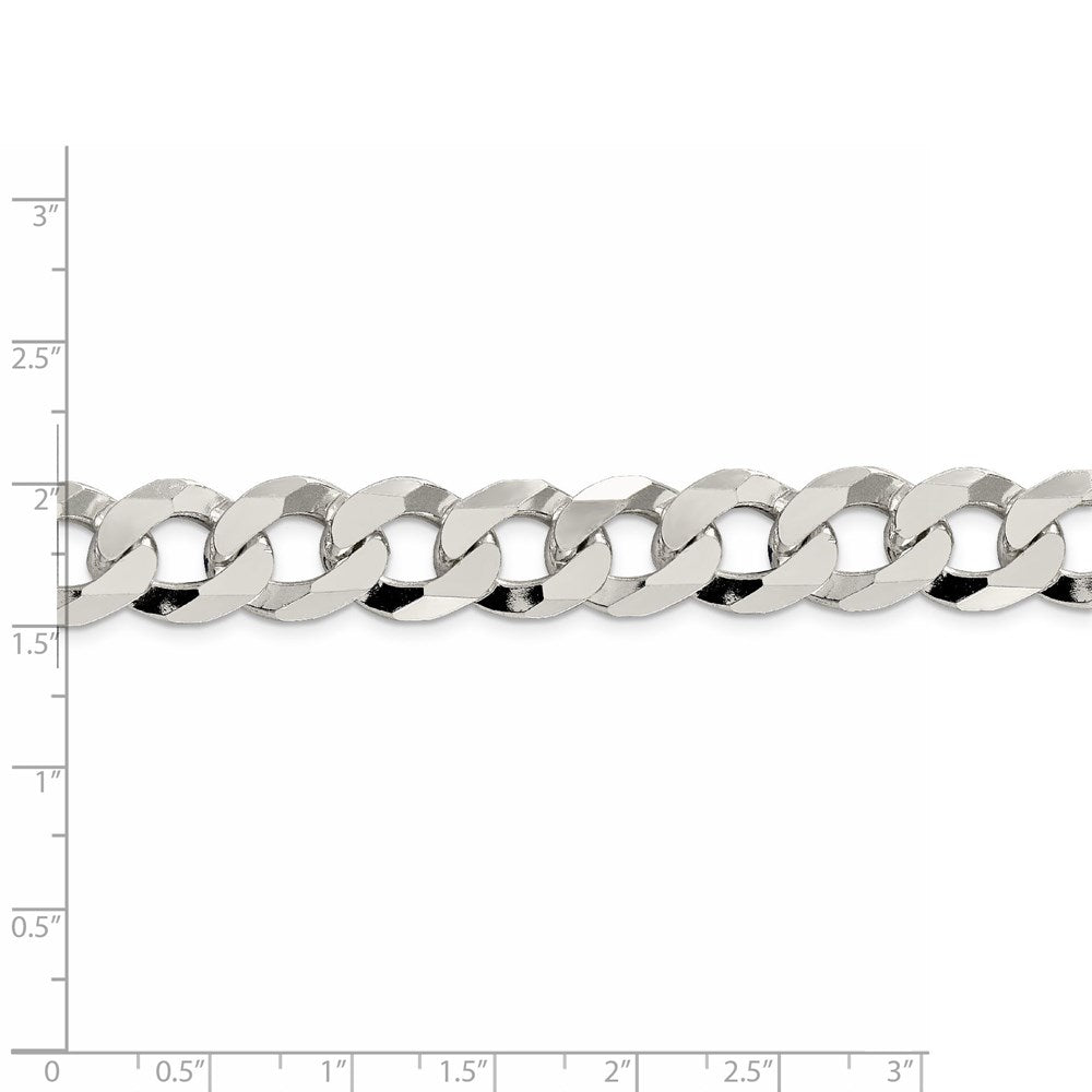 FJC Finejewelers 925 Sterling Silver Beveled Curb Bracelet Chain 9 Inches x 13 mm