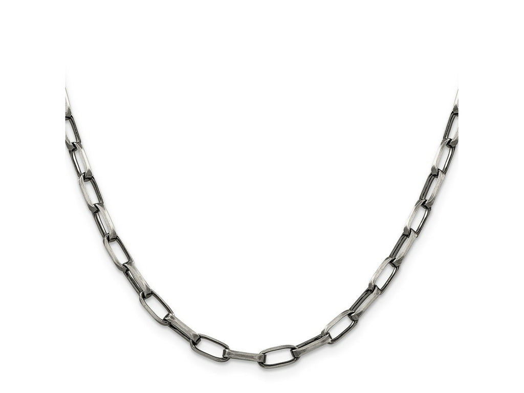 FJC Finejewelers 925 Sterling Silver Antiqued Elongated Open Link Chain 24 Inches x 4.8 mm