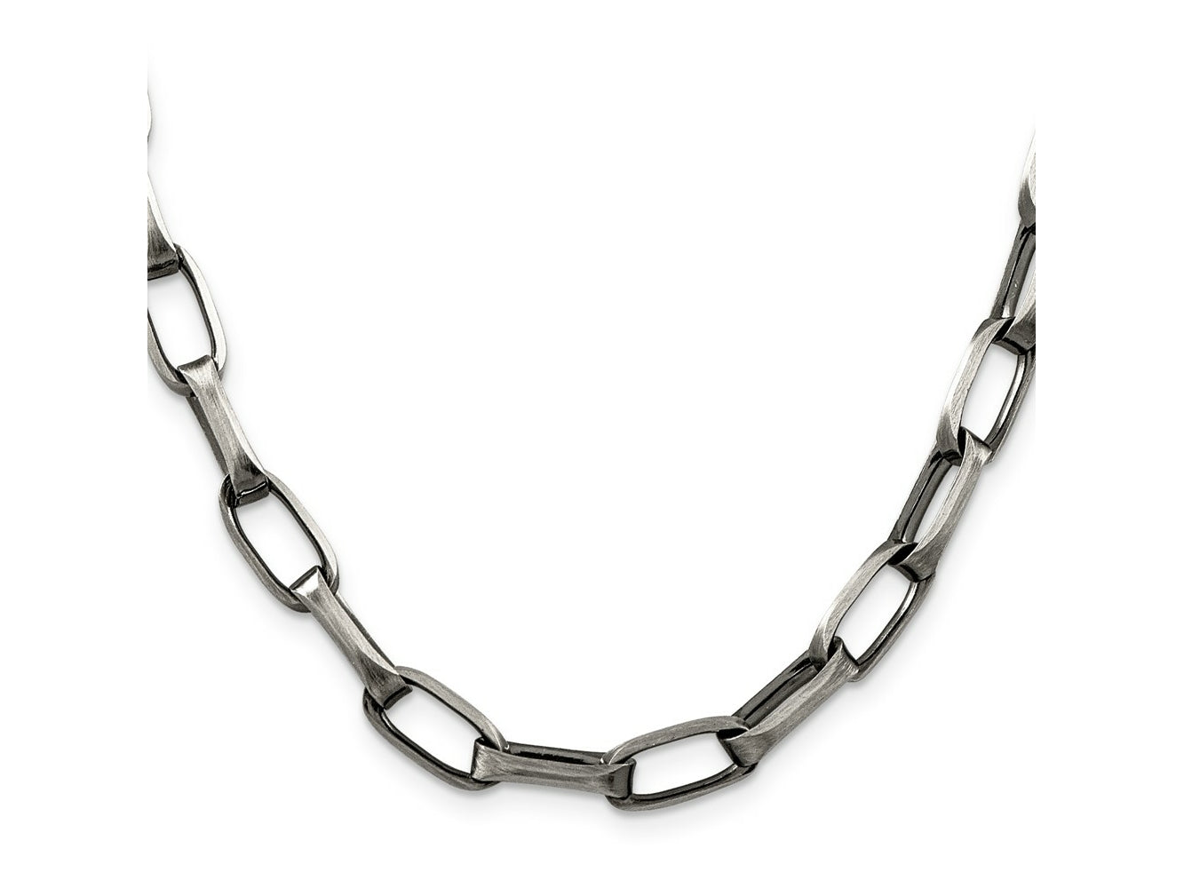 FJC Finejewelers 925 Sterling Silver Antiqued Elongated Open Link Chain 22 Inches x 8 mm