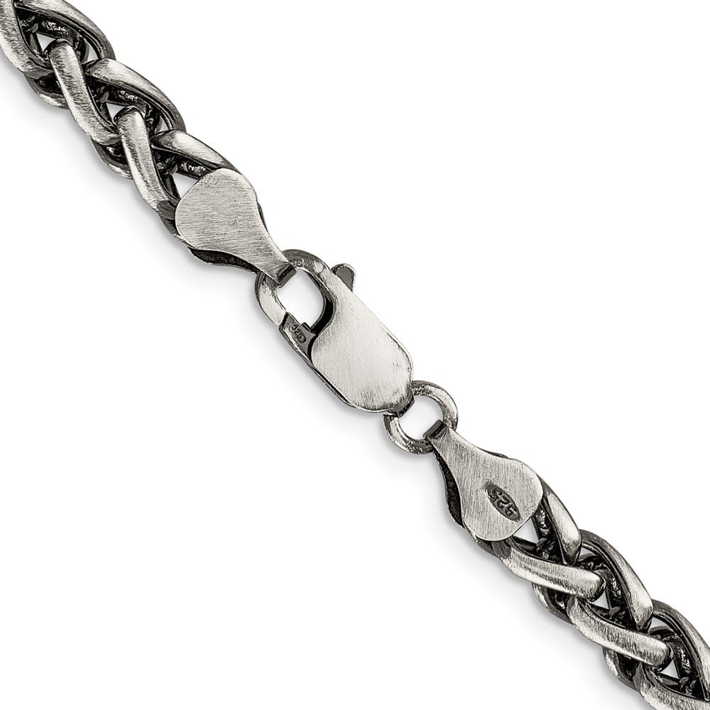 FJC Finejewelers 925 Sterling Silver Antiqued Round Spiga Chain 24 Inches x 6 mm
