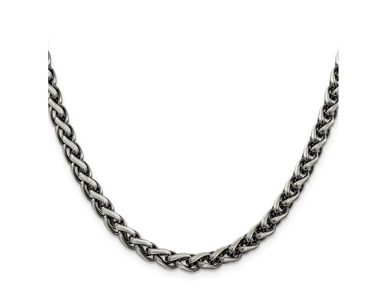 FJC Finejewelers 925 Sterling Silver Antiqued Round Spiga Chain 24 Inches x 6 mm