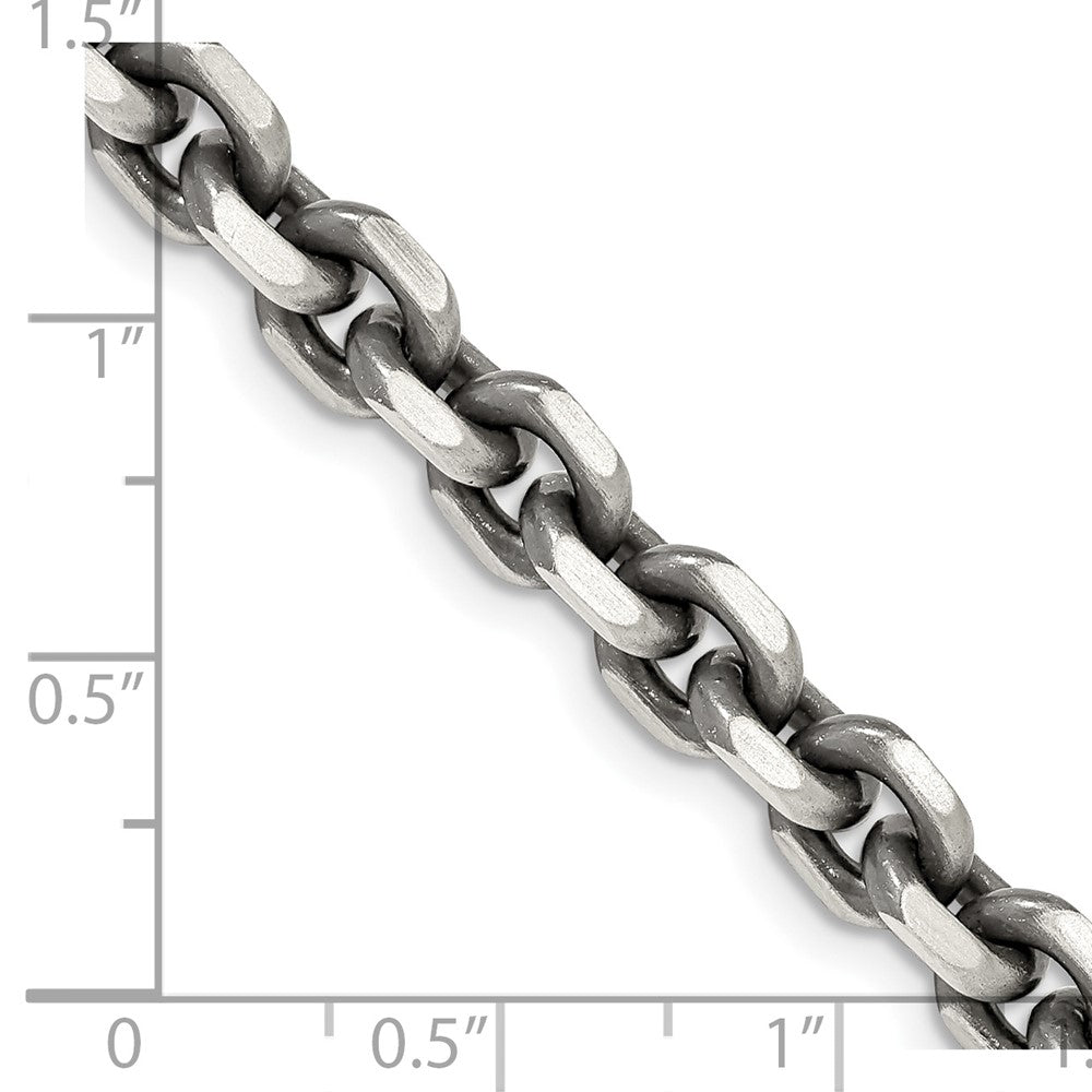 FJC Finejewelers 925 Sterling Silver Cable Antiqued Elongated Open Link Chain 22 Inches x 5.6 mm