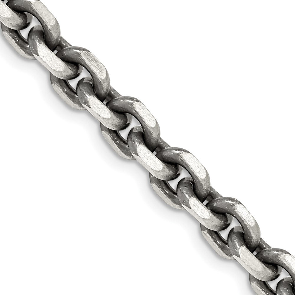 FJC Finejewelers 925 Sterling Silver Cable Antiqued Elongated Open Link Chain 24 Inches x 5.6 mm