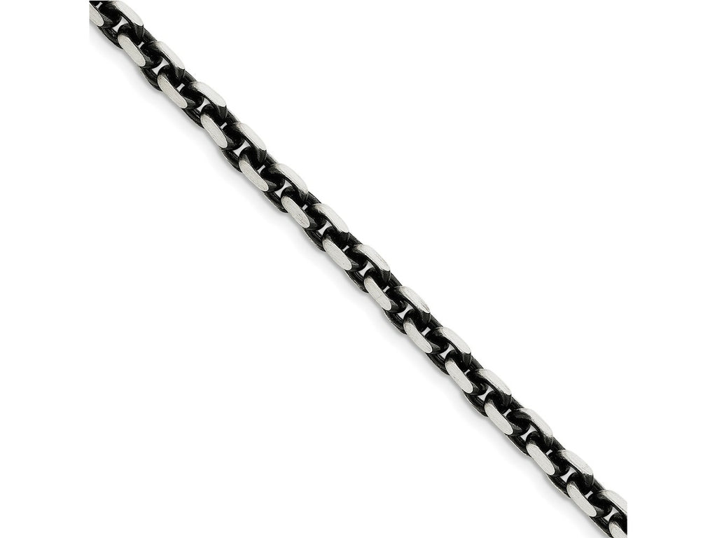 FJC Finejewelers 925 Sterling Silver Cable Antiqued Elongated Open Link Bracelet Chain 8.5 Inches x 5.6 mm