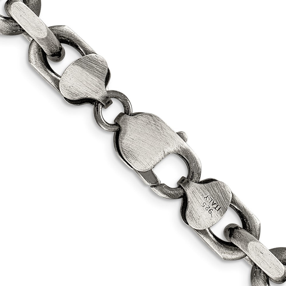 FJC Finejewelers 925 Sterling Silver Cable Antiqued Bright Cut Elongated Open Link Chain 22 Inches x 8.6 mm