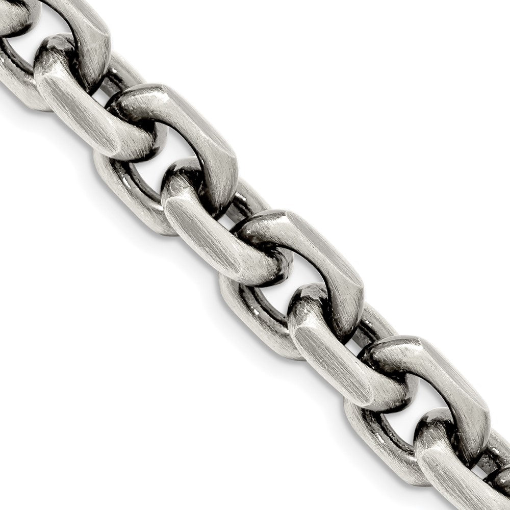 FJC Finejewelers 925 Sterling Silver Cable Antiqued Bright Cut Elongated Open Link Chain 24 Inches x 8.6 mm