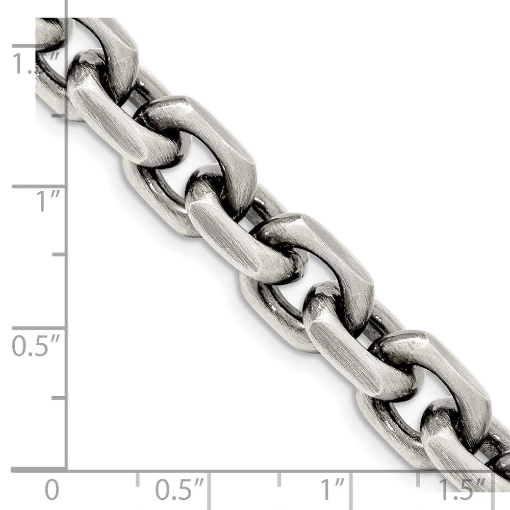 FJC Finejewelers 925 Sterling Silver Cable Antiqued Bright Cut Elongated Open Link Bracelet Chain 8.5 Inches x 8.6 mm