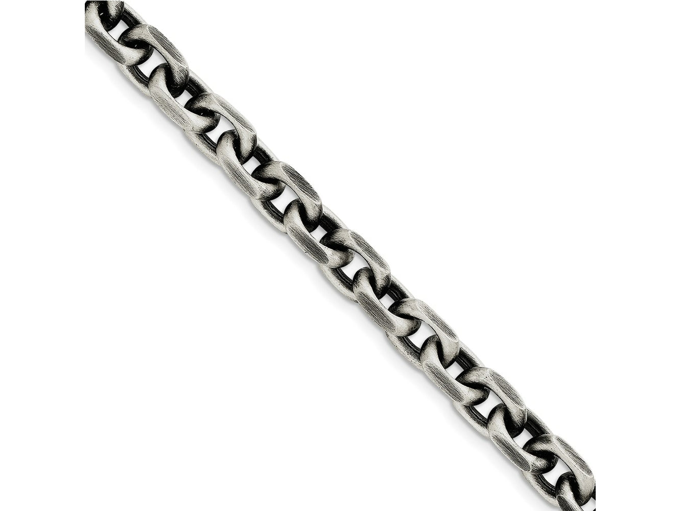 FJC Finejewelers 925 Sterling Silver Cable Antiqued Bright Cut Elongated Open Link Bracelet Chain 8.5 Inches x 8.6 mm