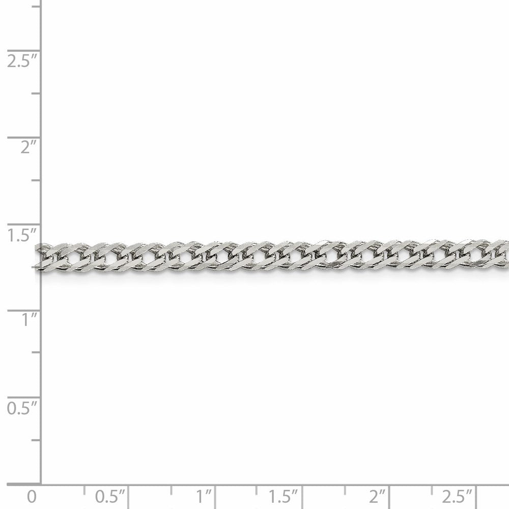 FJC Finejewelers 925 Sterling Silver 6 Side Bright Cut Flat Double Curb Chain 20 Inches x 4.25 mm