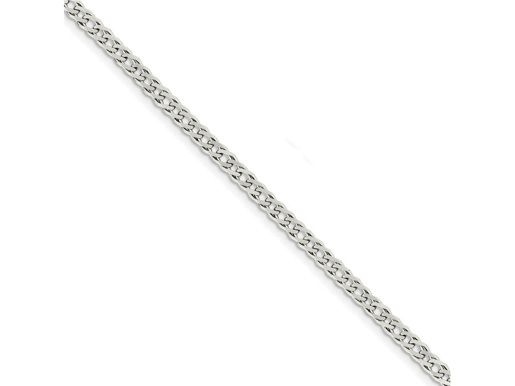 FJC Finejewelers 925 Sterling Silver 6 Side Bright Cut Flat Double Curb Bracelet Chain 7 Inches x 4.25 mm