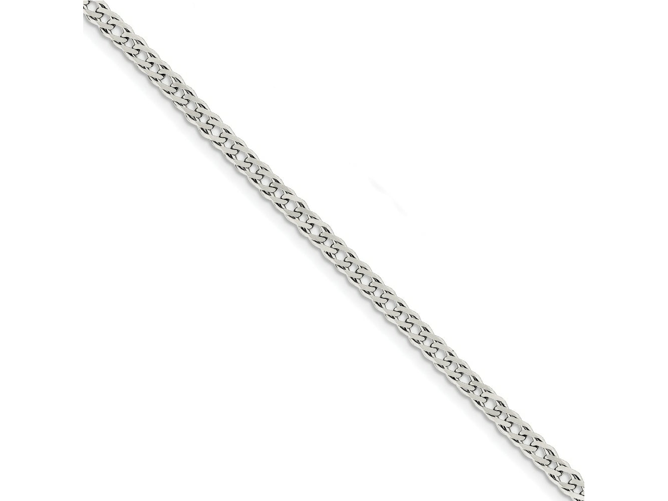 FJC Finejewelers 925 Sterling Silver 6 Side Bright Cut Flat Double Curb Bracelet Chain 7 Inches x 4.25 mm