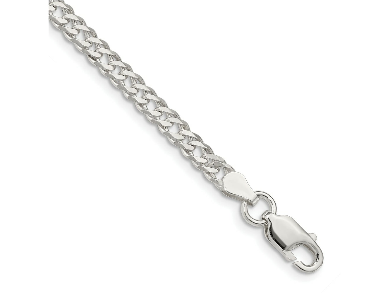FJC Finejewelers 925 Sterling Silver 6 Side Bright Cut Flat Double Curb Bracelet Chain 8 Inches x 4.25 mm