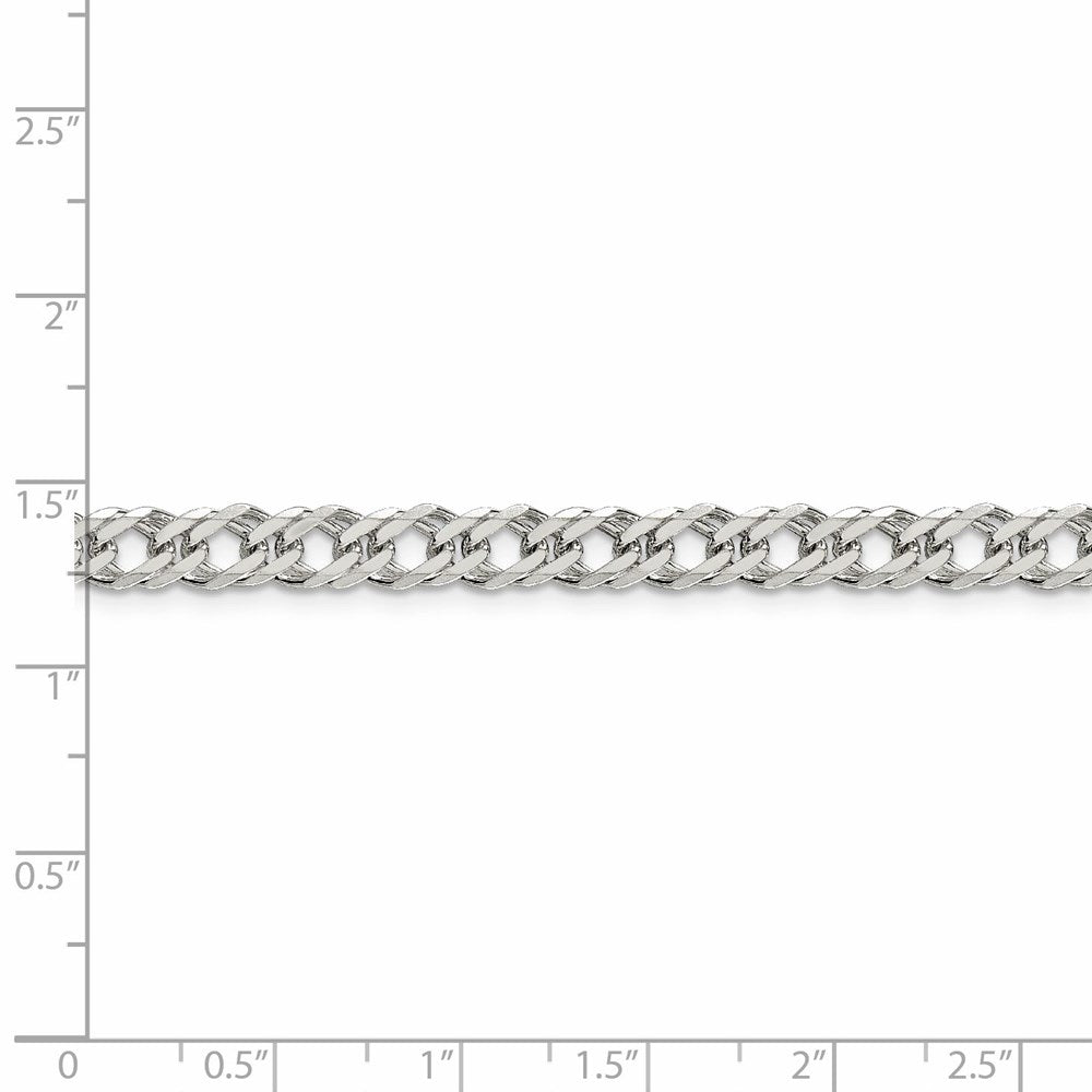 FJC Finejewelers 925 Sterling Silver 6 Side Bright Cut Flat Double Curb Chain 20 Inches x 5.25 mm