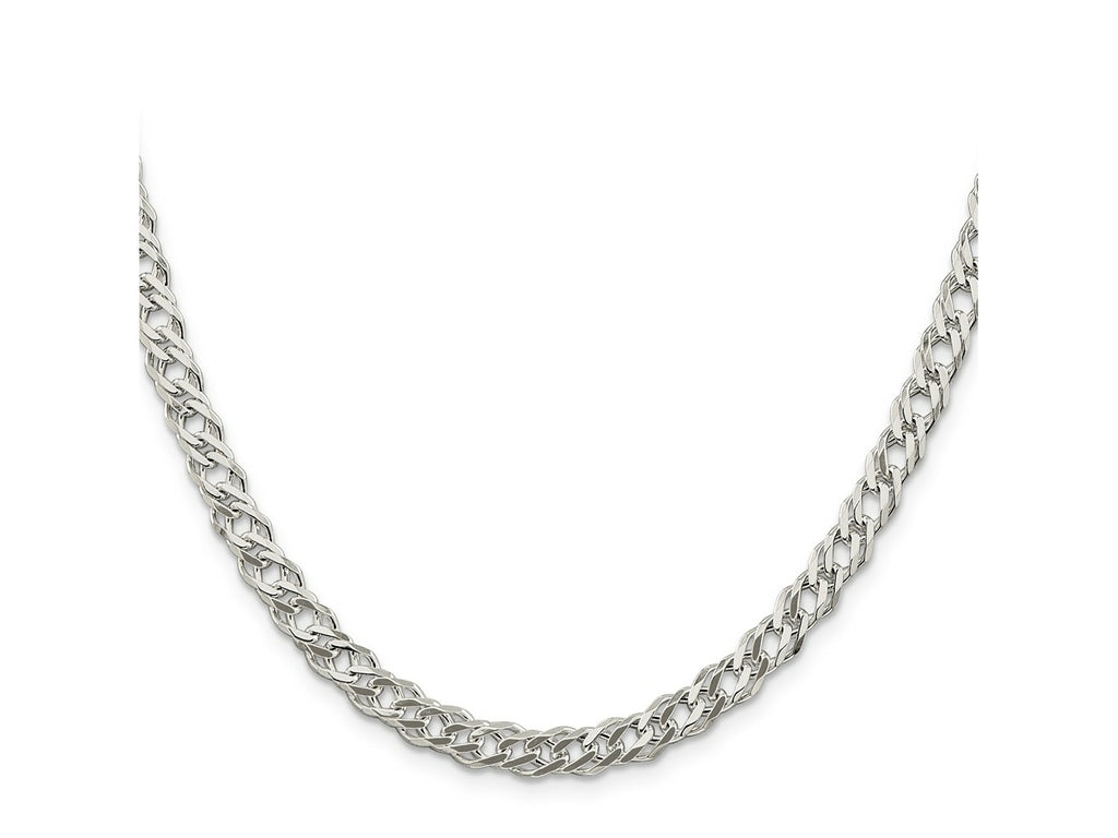 FJC Finejewelers 925 Sterling Silver 6 Side Bright Cut Flat Double Curb Chain 20 Inches x 5.25 mm