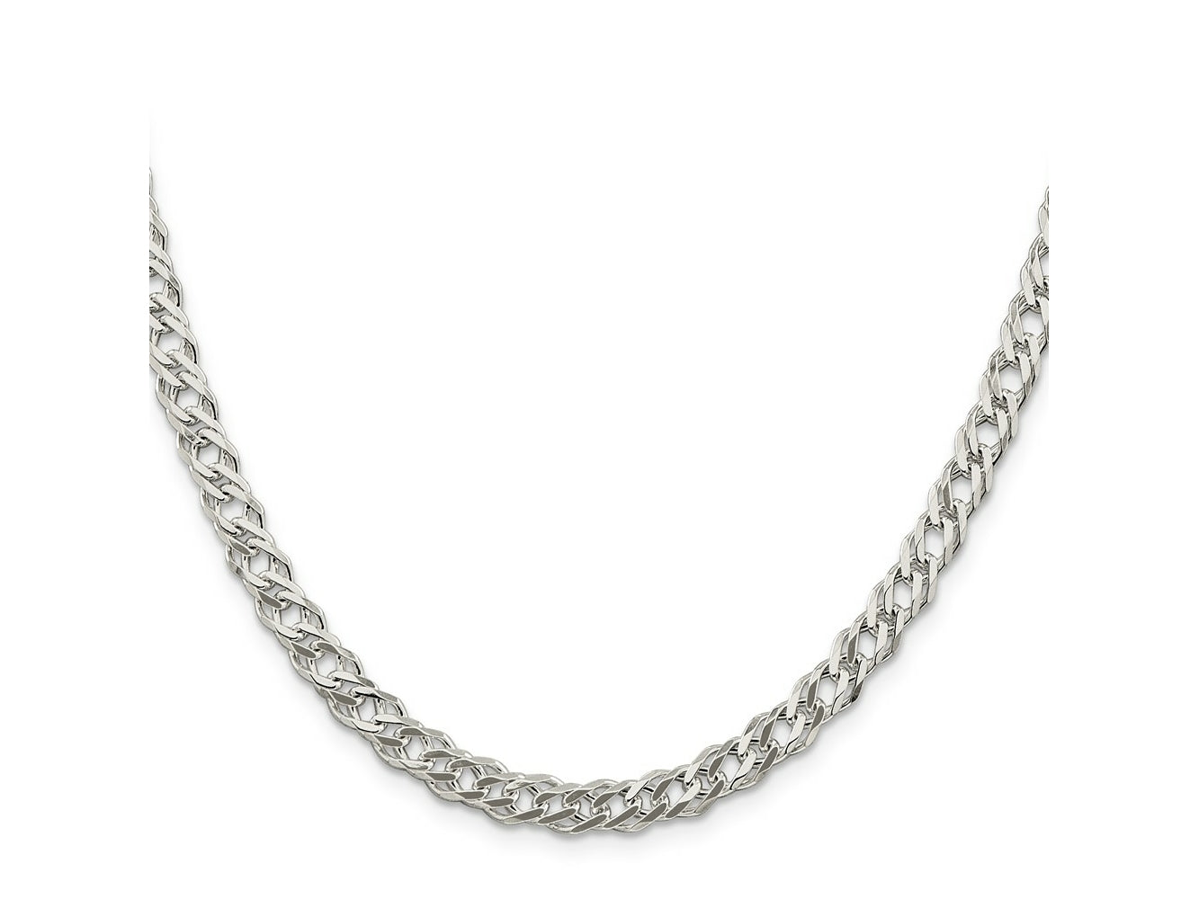 FJC Finejewelers 925 Sterling Silver 6 Side Bright Cut Flat Double Curb Chain 24 Inches x 5.25 mm